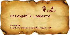 Hrivnyák Lamberta névjegykártya